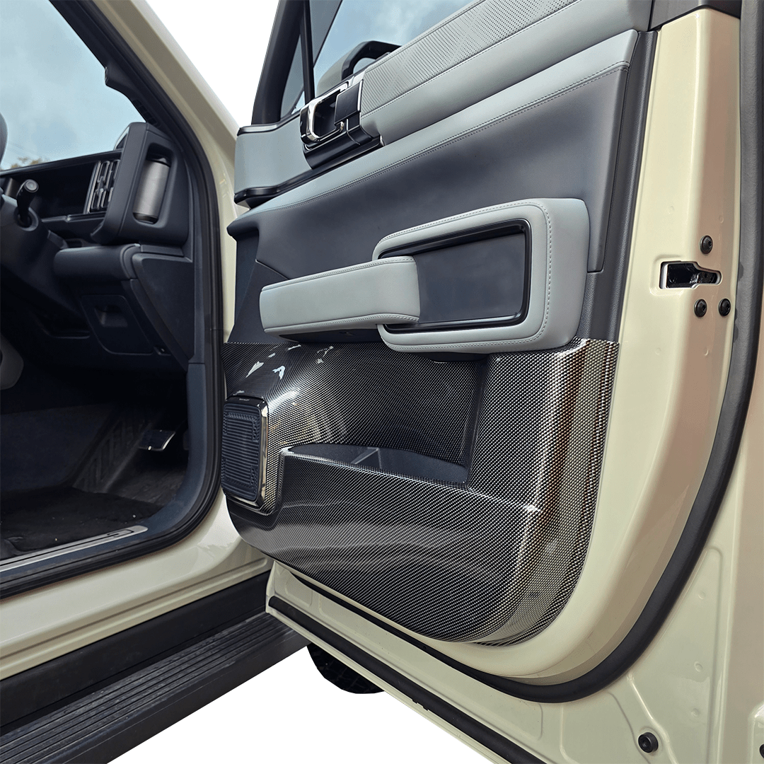CARBON SERIES DOOR CARD SCUFF PROTECTORS DENZA B5 2026+ - Savage Tech Australia