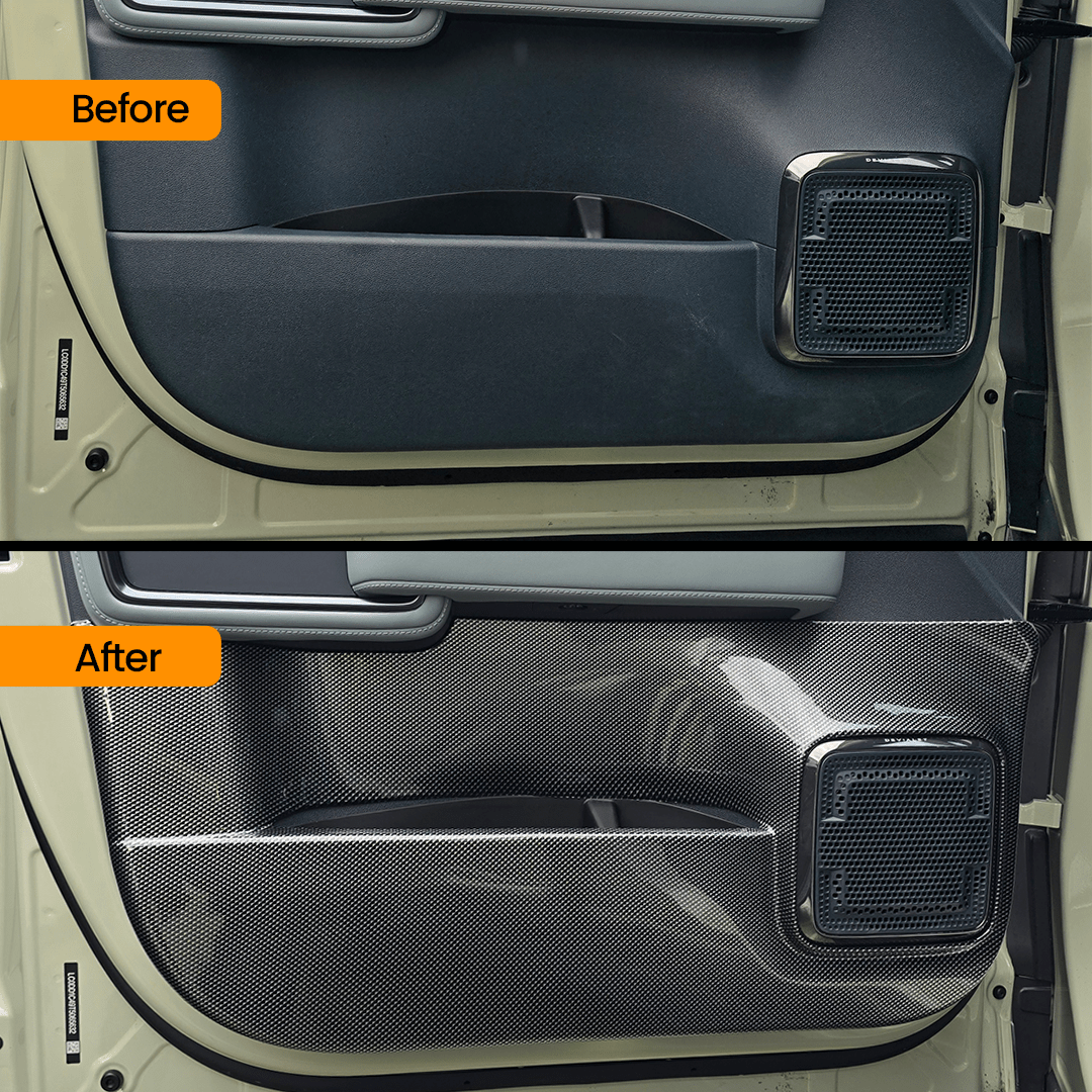 CARBON SERIES DOOR CARD SCUFF PROTECTORS DENZA B5 2026+ - Savage Tech Australia