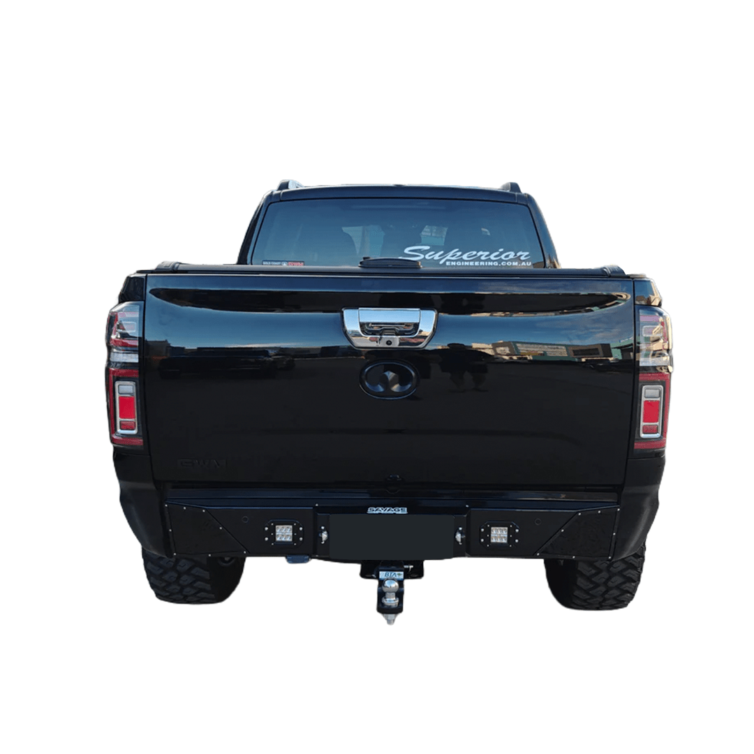GWM CANNON SAVAGE VERT REAR BAR WITH TOW BAR HITCH RECEIVER - Savage Tech Australia