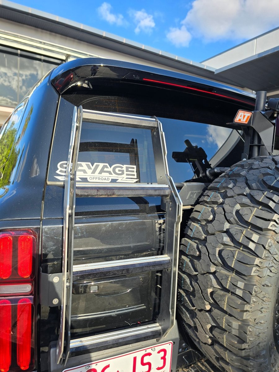 TANK 500 SPARE WHEEL CARRIER WITH LADDER - Savage Tech Australia