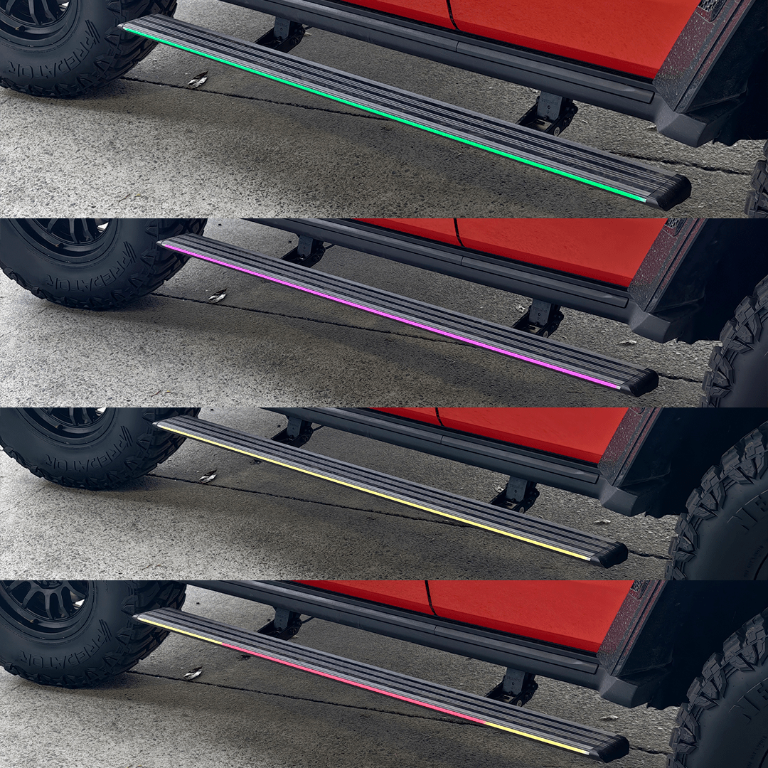 SAVAGE ELECTRIC SMARTSTEPS SIDE STEPS WITH RGB STEP LIGHTING GWM TANK 300 2023+ - Savage Tech Australia
