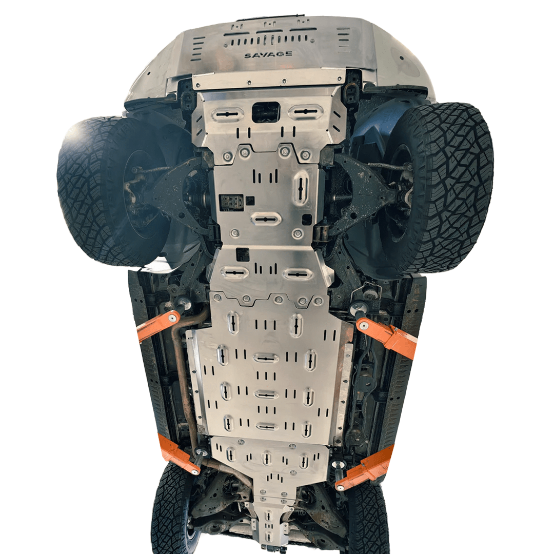 SAVAGE FULL ARMOUR ALUMINIUM UNDER BODY BASH PLATE PROTECTION KIT DENZA B5 2026+ - Savage Tech Australia