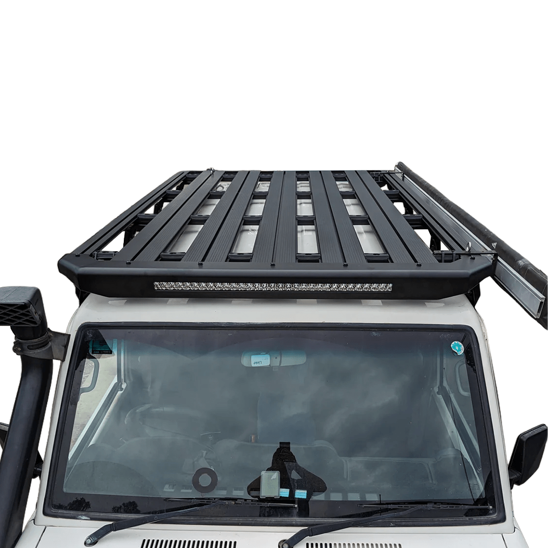 TOYOTA LAND CRUISER LC76 ROOF PLATFORM WITH INTEGRATED LIGHT BAR - Savage Tech Australia