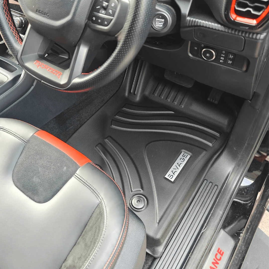 2023+ FORD RANGER NEXT GEN DEEP FLOOR MAT SET 3D MOULDED 3 PIECE - Savage Tech Australia
