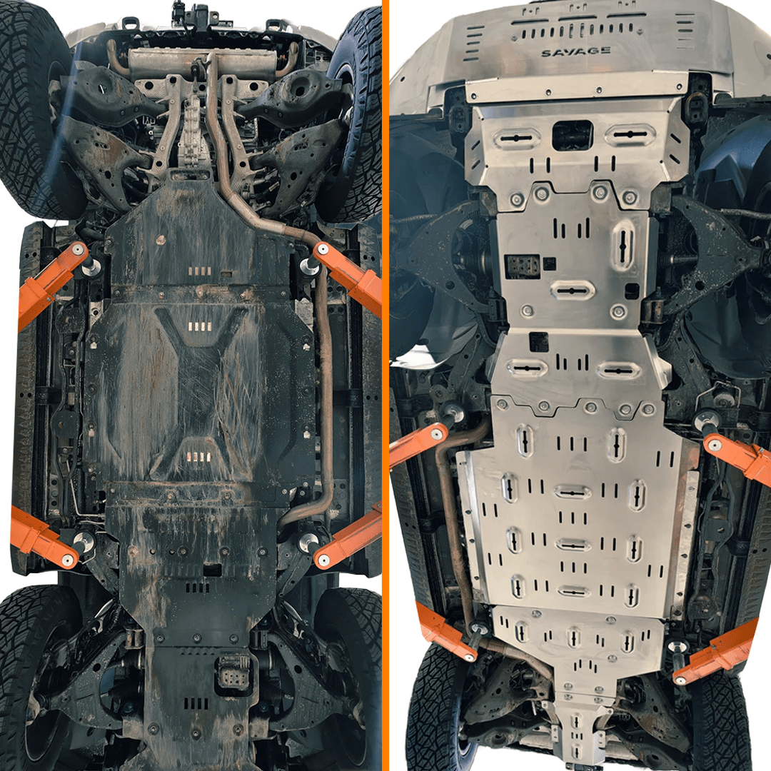 SAVAGE FULL ARMOUR ALUMINIUM UNDER BODY BASH PLATE PROTECTION KIT DENZA B5 2026+ - Savage Tech Australia