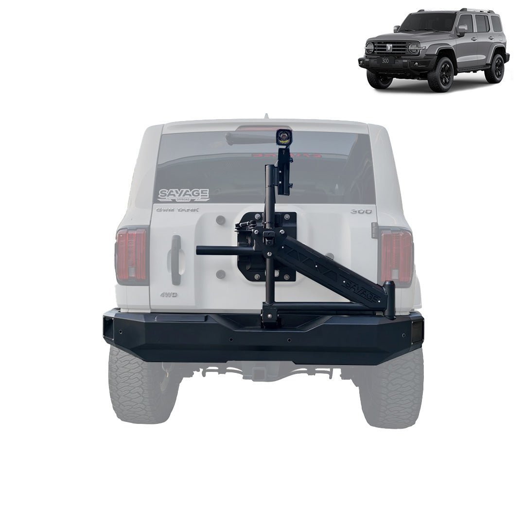 TANK 300 ARMOUR REAR BAR WITH TYRE CARRIER - Savage Tech Australia