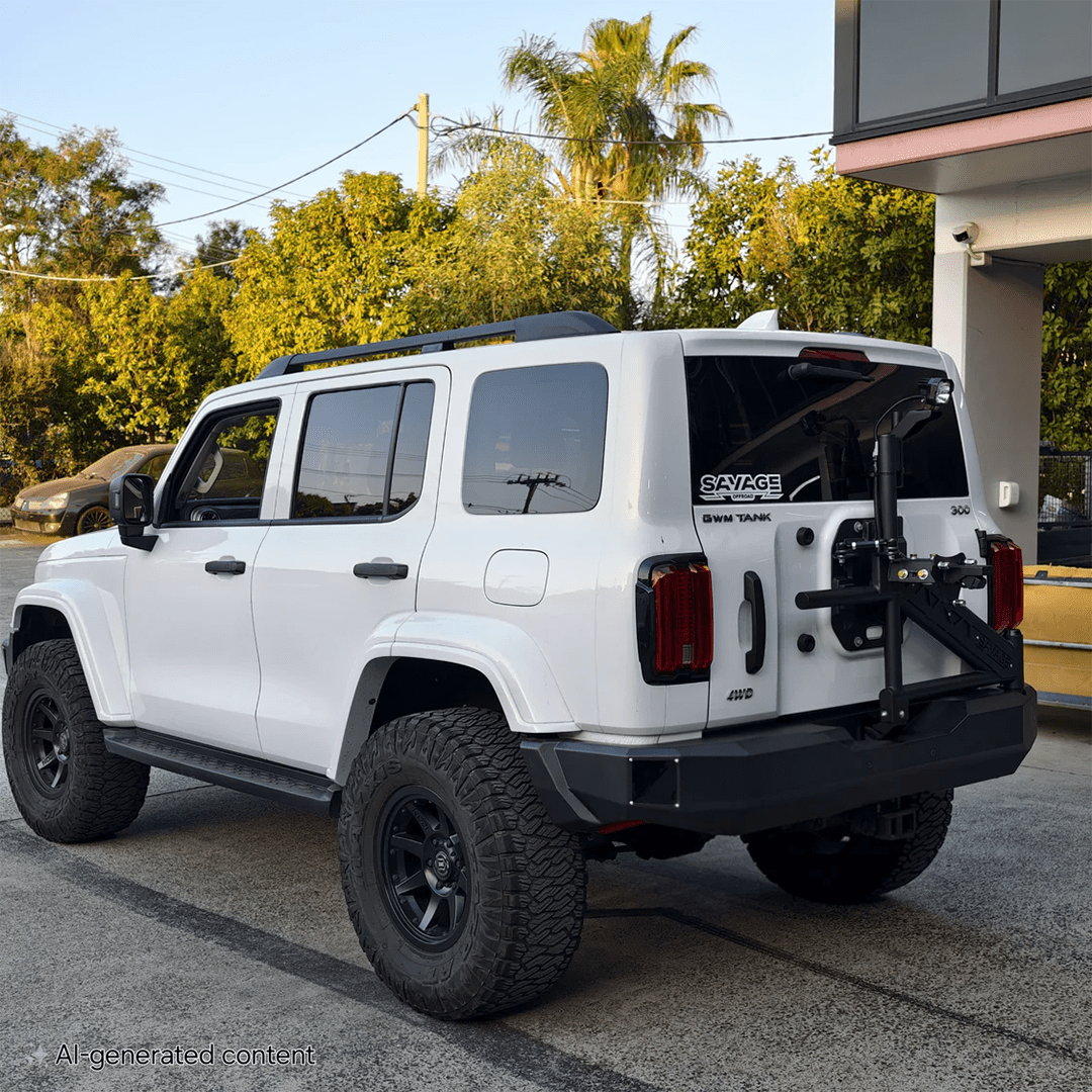 TANK 300 ARMOUR REAR BAR WITH TYRE CARRIER - Savage Tech Australia
