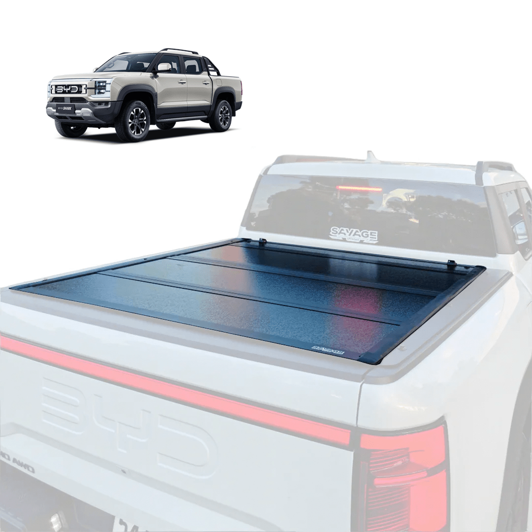 BYD SHARK 6 SAVAGE TRIFOLD STEALTH HARD LID COVER - TONNEAU - Savage Tech Australia