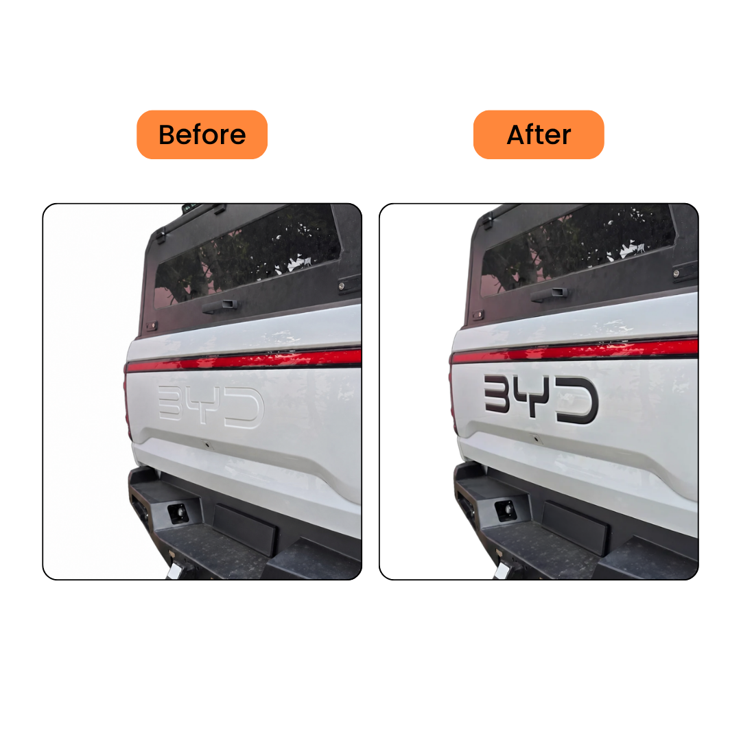BYD SHARK 6 REAR LOGO BLACKOUT