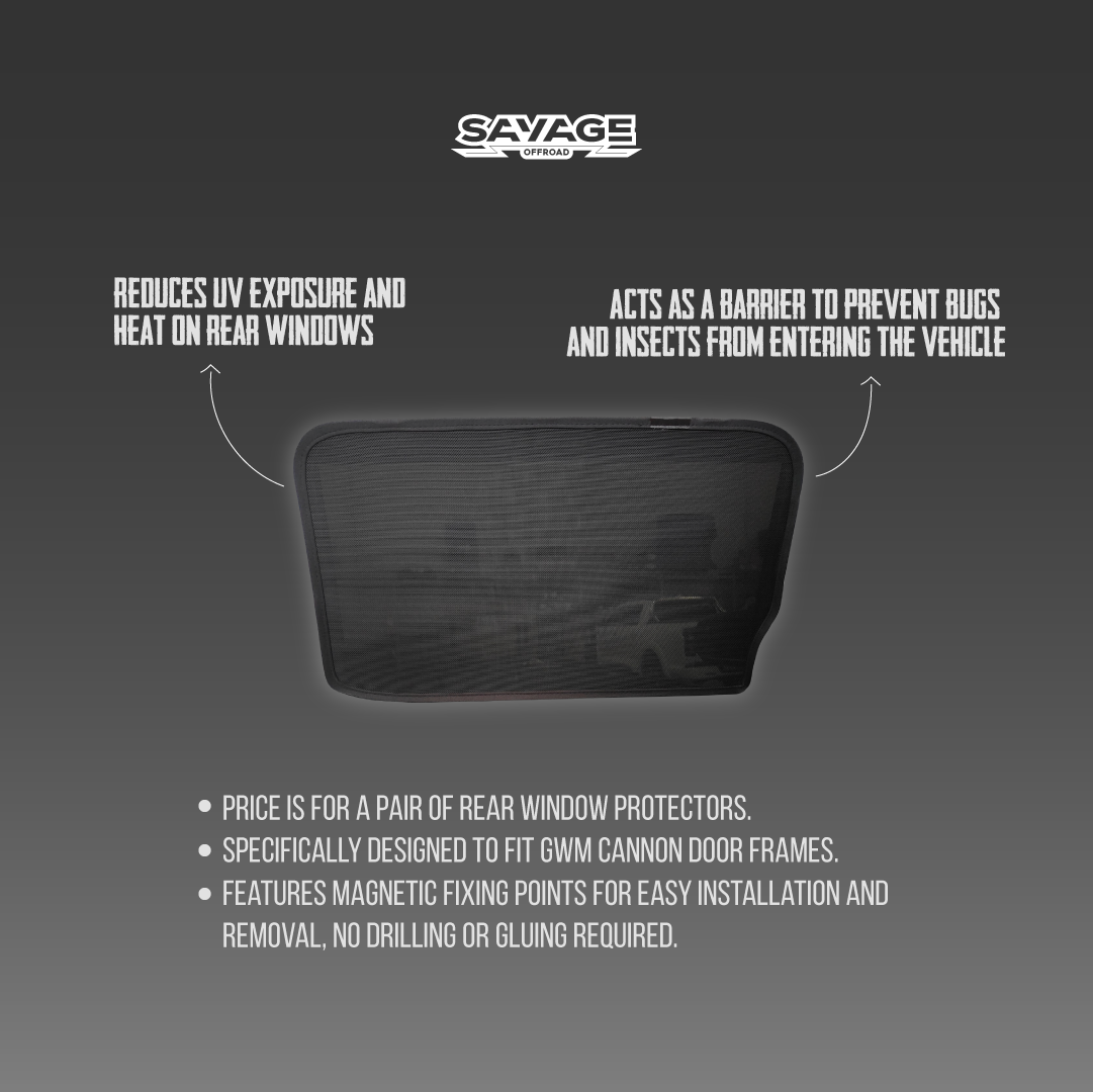 GWM CANNON SHADEPRO REAR SUNSHADE PAIR
