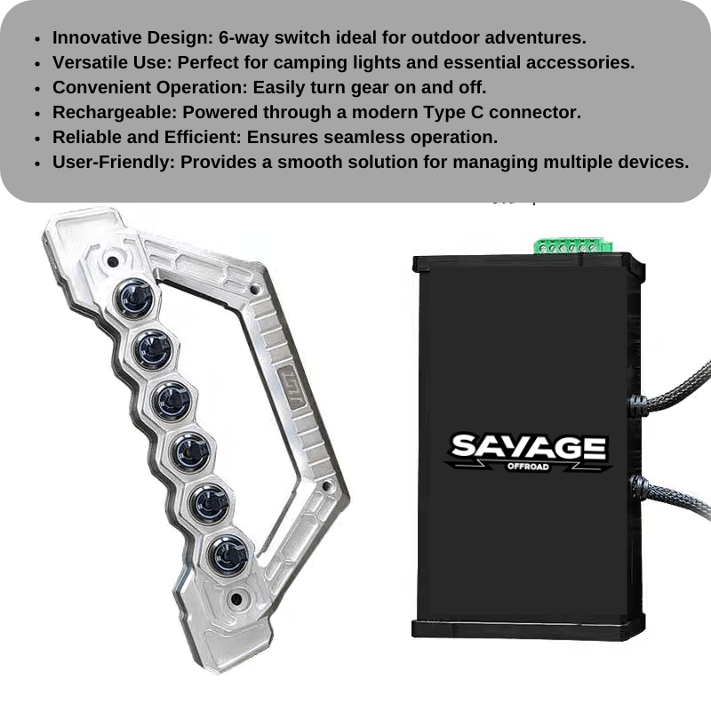TANK 300 GRAB HANDLE 6 WAY LIGHT SWITCH - Savage Tech Australia