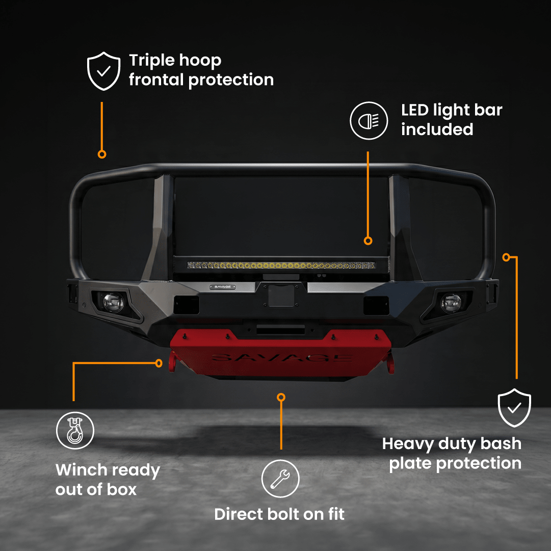 BYD SHARK 6 SAVAGE ATTACK HOOPED BULL BAR - Savage Tech Australia