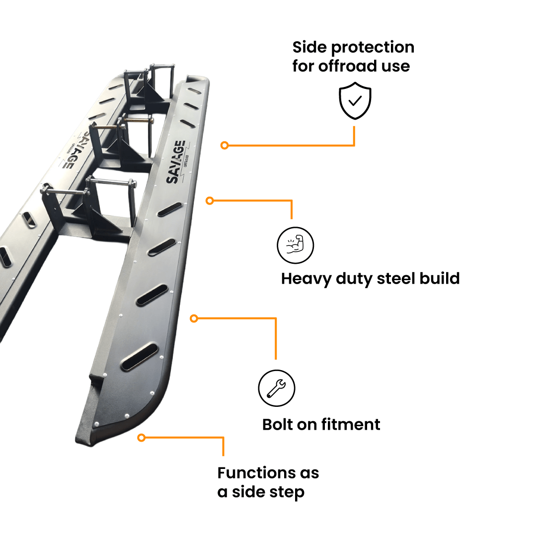GWM CANNON 2020+ SAVAGE EDGE ROCKSLIDERS - Savage Tech Australia