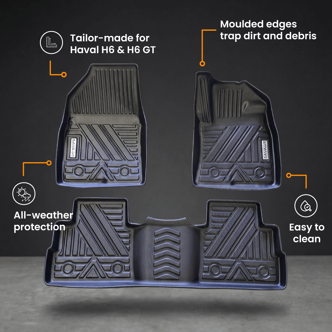 Haval H6 & H6 GT 3D Deep Floor Mats - Savage Tech Australia