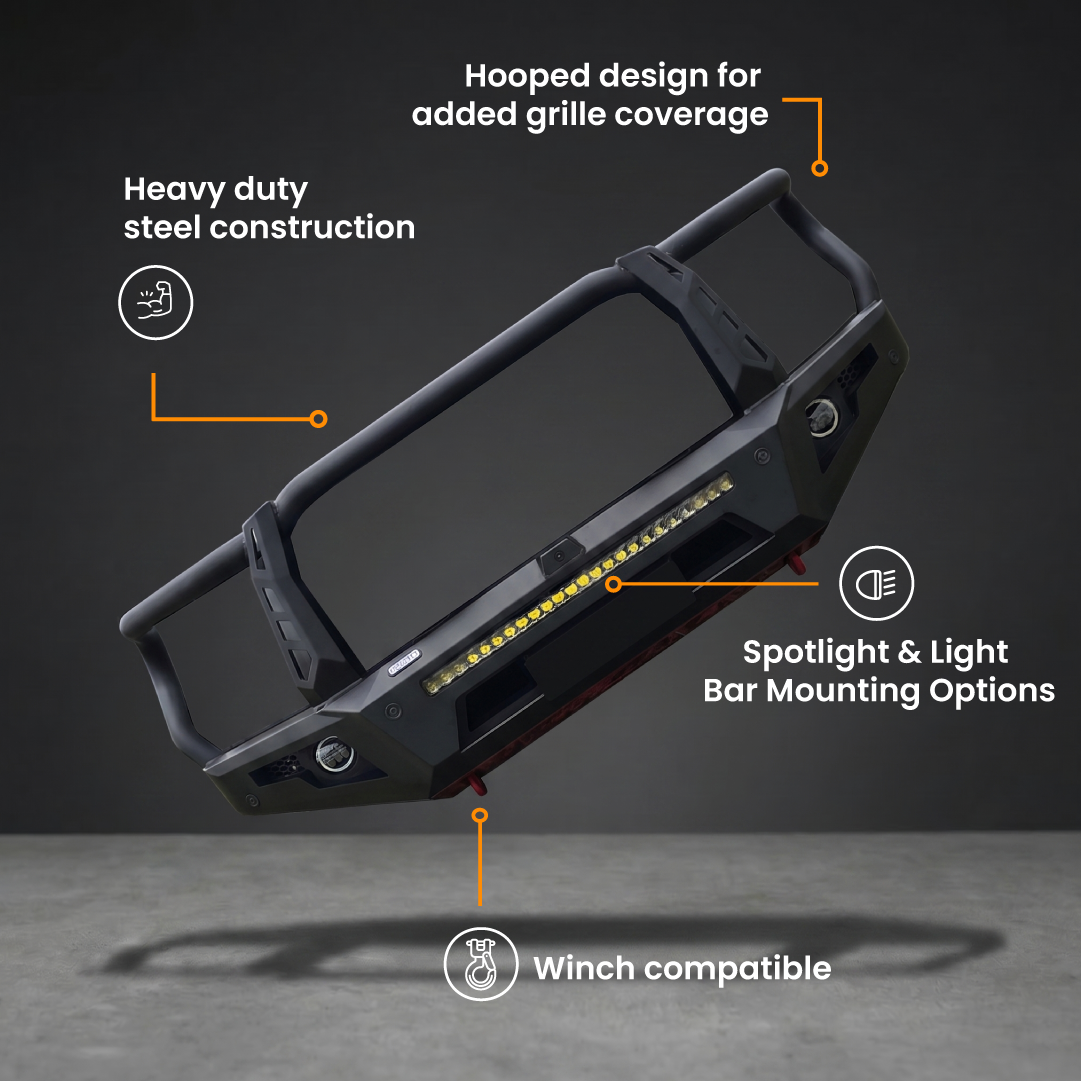 SAVAGE FORGED RAMPAGE HOOPED BULL BAR - GWM ALPHA 2024+ DIESEL, HEV & PHEV