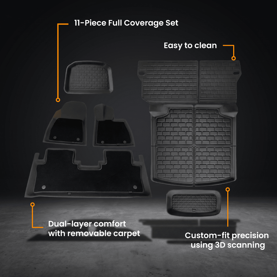 BYD SEAL 2024 11-PIECE FLOOR MAT KIT – PREMIUM PROTECTION WITH CARPET INSERT - Savage Tech Australia