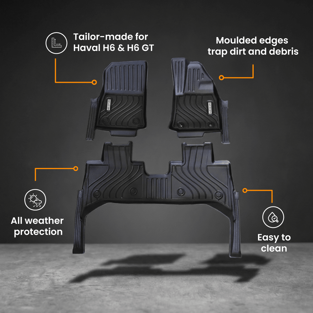 BYD SHARK 6 PREMIUM & PERFORMANCE SAVAGE 3D MOULDED TPE FLOOR MATS & DOOR SILL PROTECTION - Savage Tech Australia