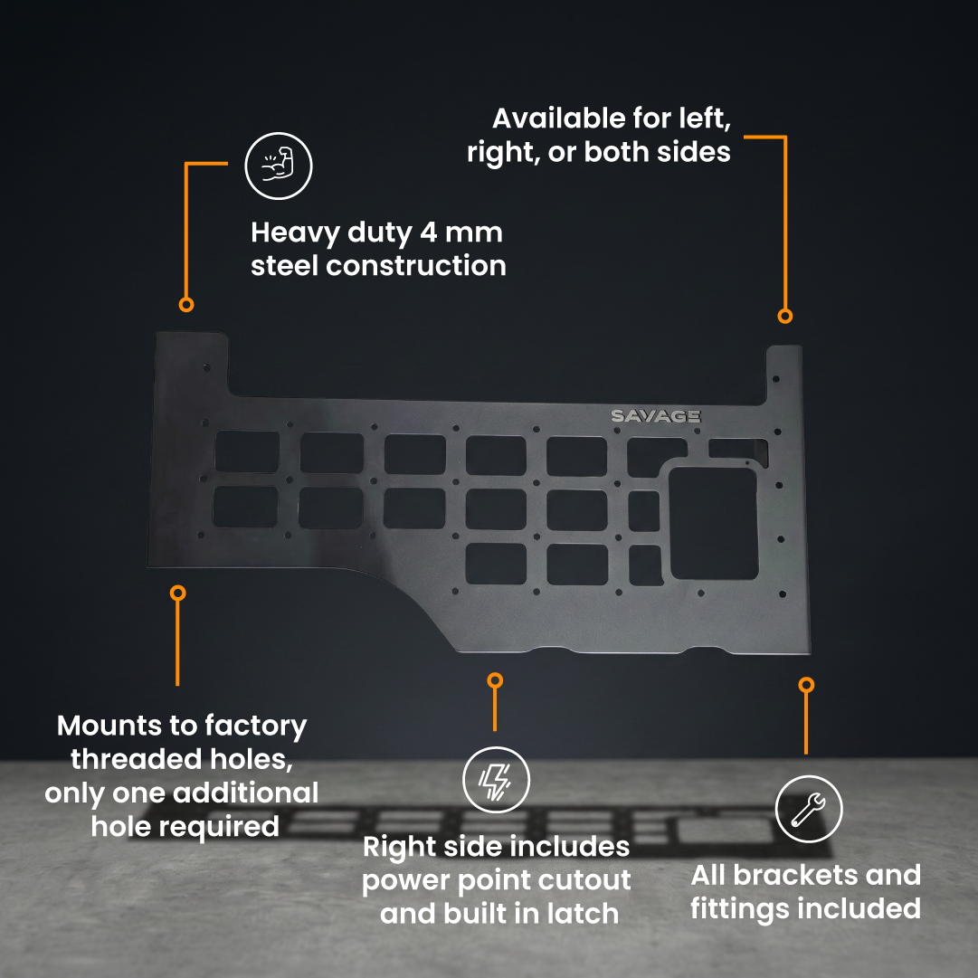 SAVAGE TECH 4MM STEEL MOLLE SIDE STORAGE FOR BYD SHARK 6