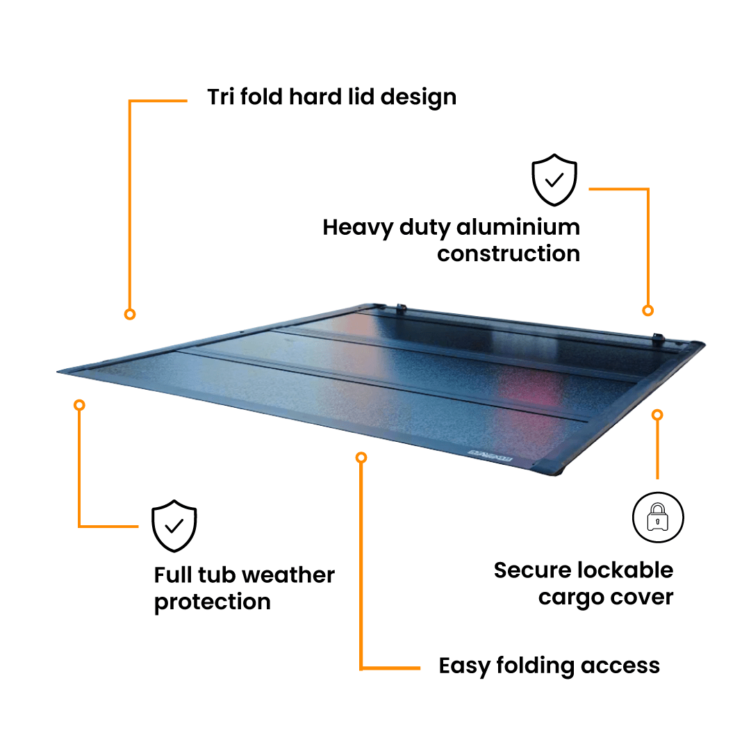 BYD SHARK 6 SAVAGE TRIFOLD STEALTH HARD LID COVER - TONNEAU - Savage Tech Australia