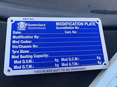 QLD MOD PLATE – LONG RANGE / AUXILIARY FUEL TANK - Savage Tech Australia