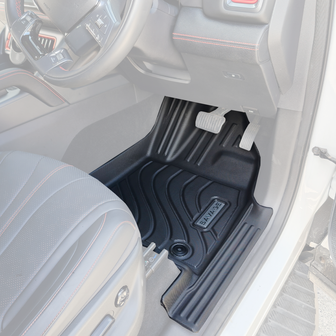 BYD SHARK 6 PREMIUM & PERFORMANCE SAVAGE 3D MOULDED TPE FLOOR MATS & DOOR SILL PROTECTION