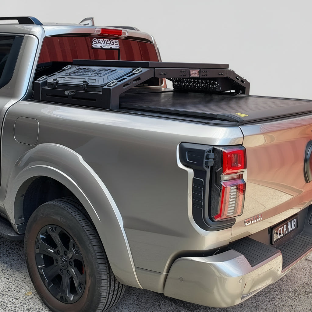 SAVAGE ROGUE TYRE/WHEEL CARRIER RACK WITH STORAGE PLATFORM