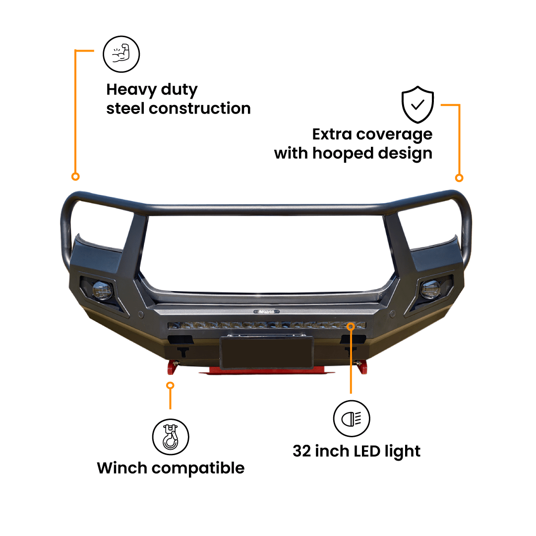 GWM CANNON BEAST HOOPED BULL BAR 2020-2026 FITS ALL MODELS 2.0L/2.4L - Savage Tech Australia