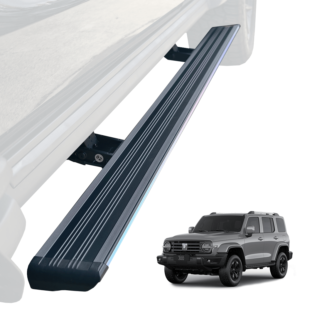 SAVAGE ELECTRIC SMARTSTEPS SIDE STEPS WITH RGB STEP LIGHTING GWM TANK 300 2023+ - Savage Tech Australia