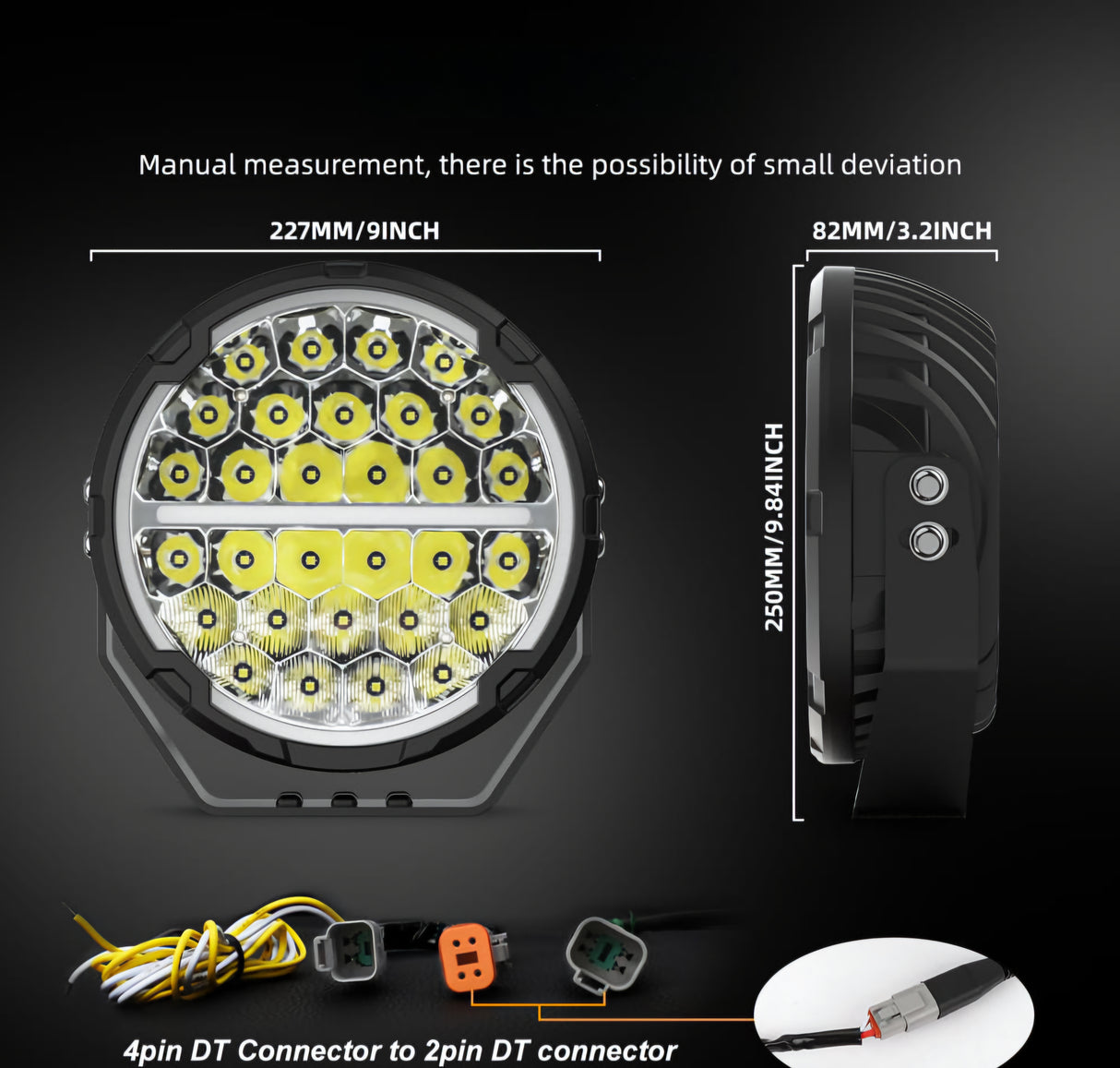 9" LED SAVAGE BLAZE SPOT LIGHTS DRIVING LIGHTS