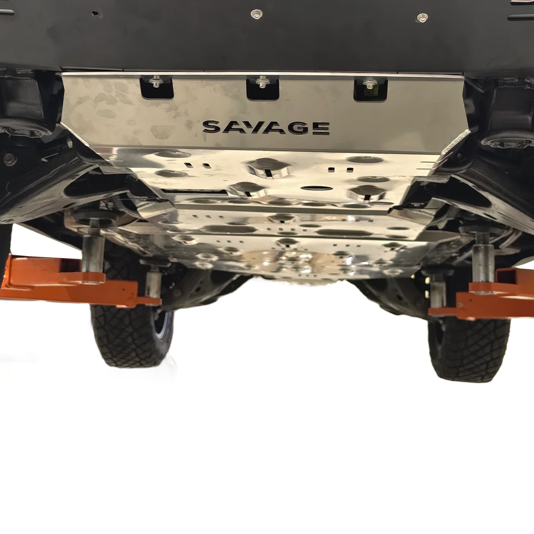 SAVAGE FULL ARMOUR ALUMINIUM UNDER BODY BASH PLATE PROTECTION KIT DENZA B8 2026+