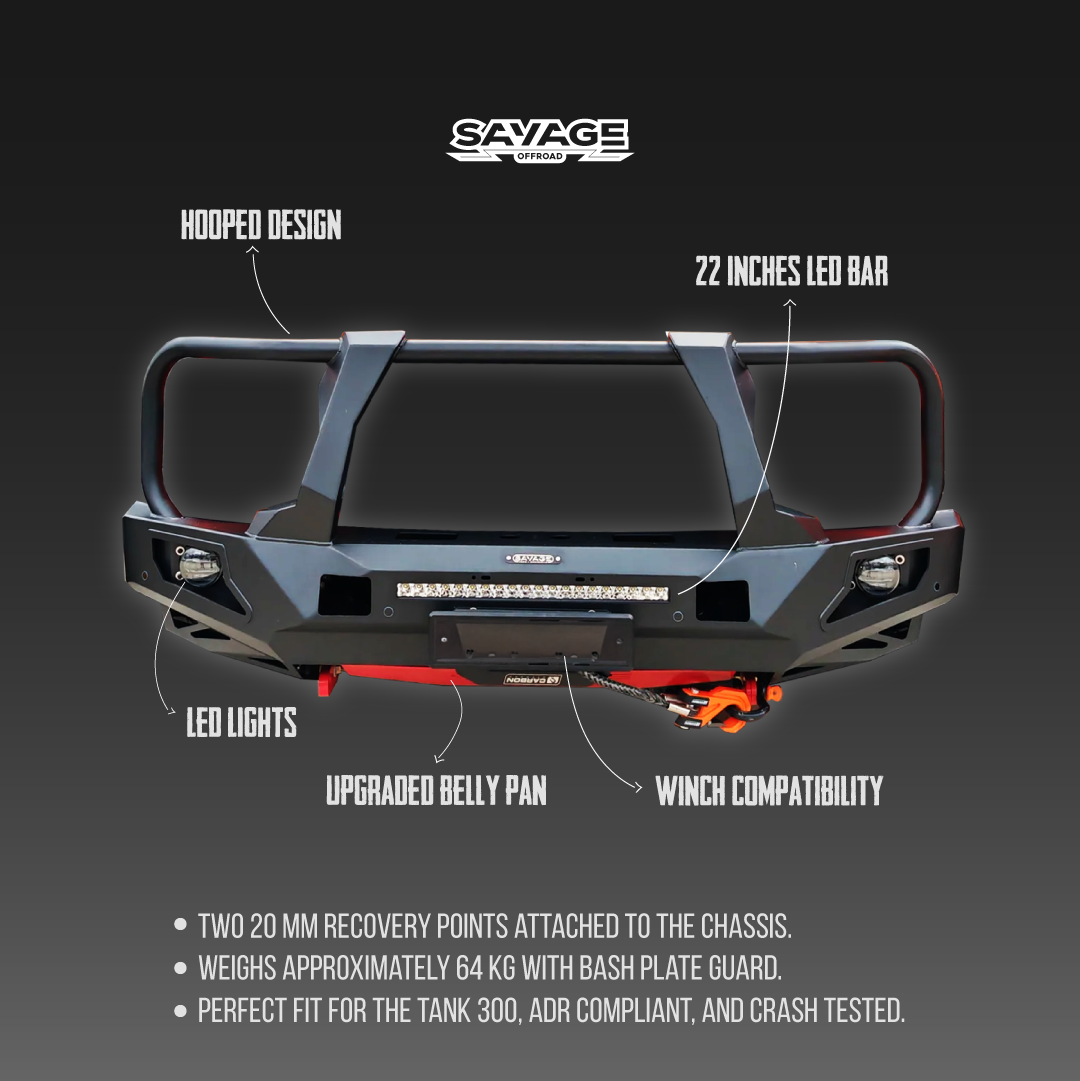 TANK 300 ARMOUR (HOOPED) BULLBAR