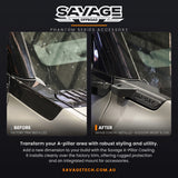 Denza B8 UHF antenna mount fitted to the guard in powder coated black- SAVAGETECH.COM.AU