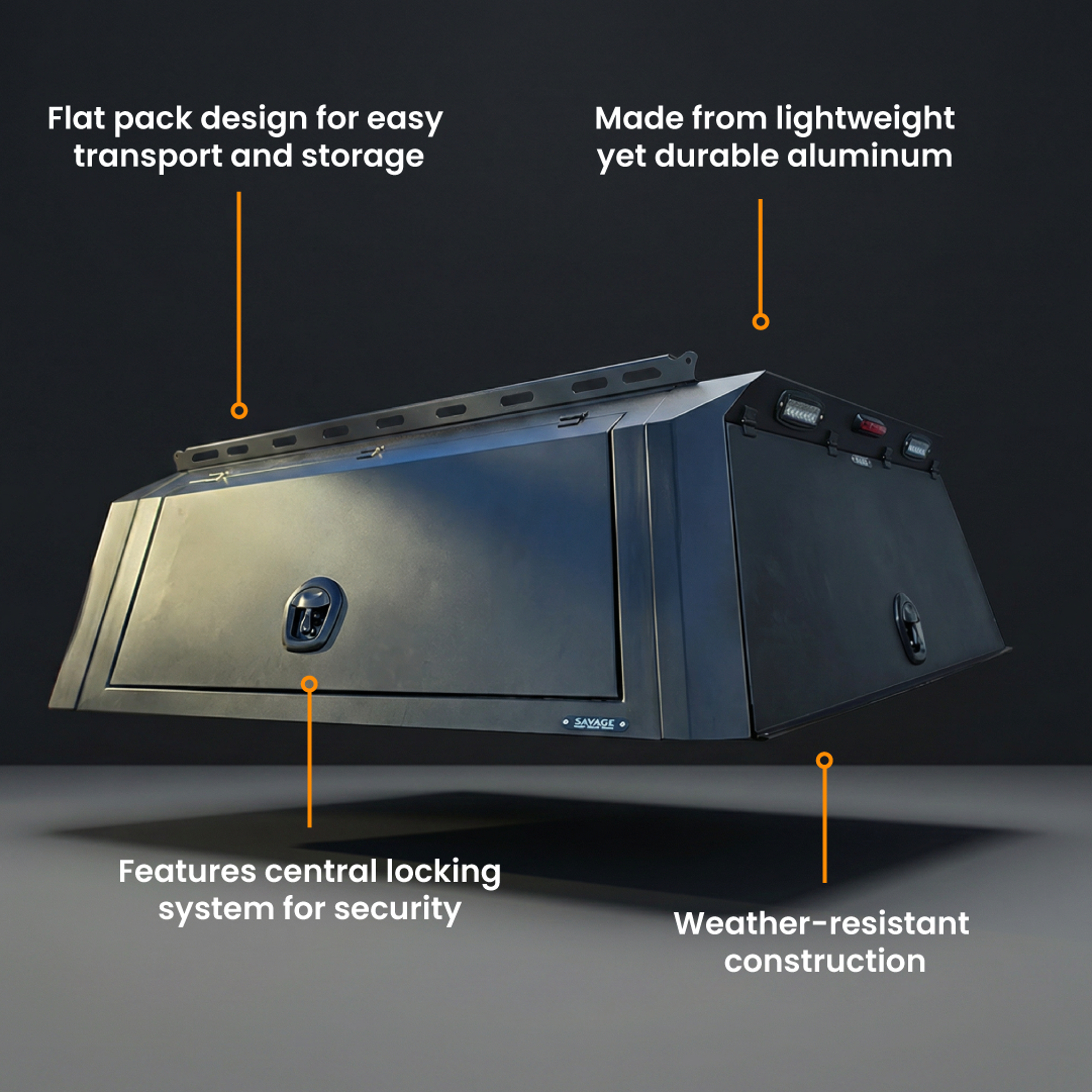 GWM CANNON FLAT PACK ALLOY/ ALUMINIUM CANOPY WITH CENTRAL LOCKING