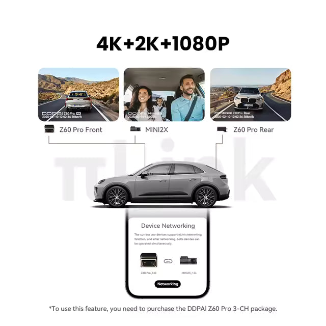 DDPAI Z60 PRO DASHCAM FRONT 4K + 1080P REAR CAMERA
