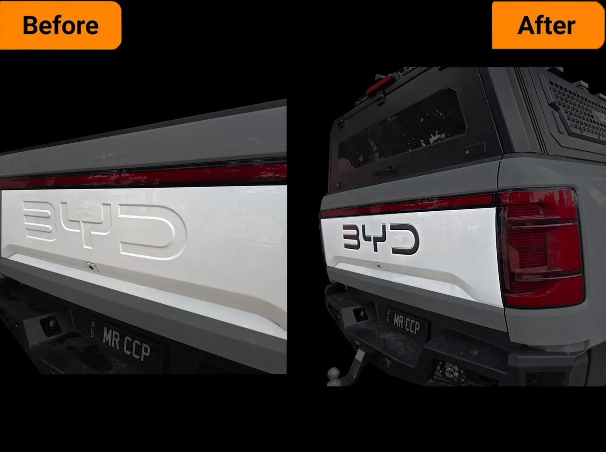 BYD SHARK 6 REAR LOGO BLACKOUT