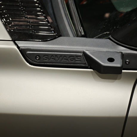 Denza B8 UHF antenna mount fitted to the guard in powder coated black- SAVAGETECH.COM.AU