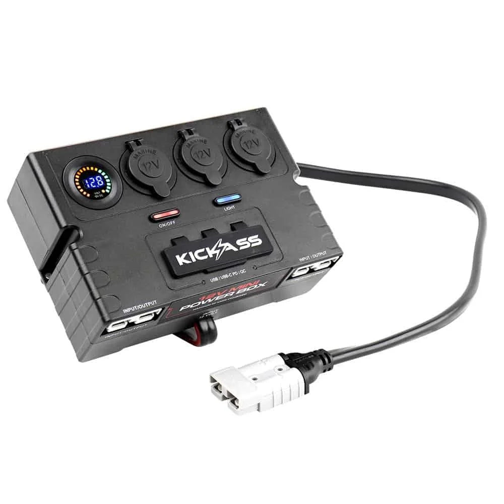 KICKASS MINI 12V CONTROL BOX - 2 x Anderson, 6 x USB & 3 x Cig Sockets