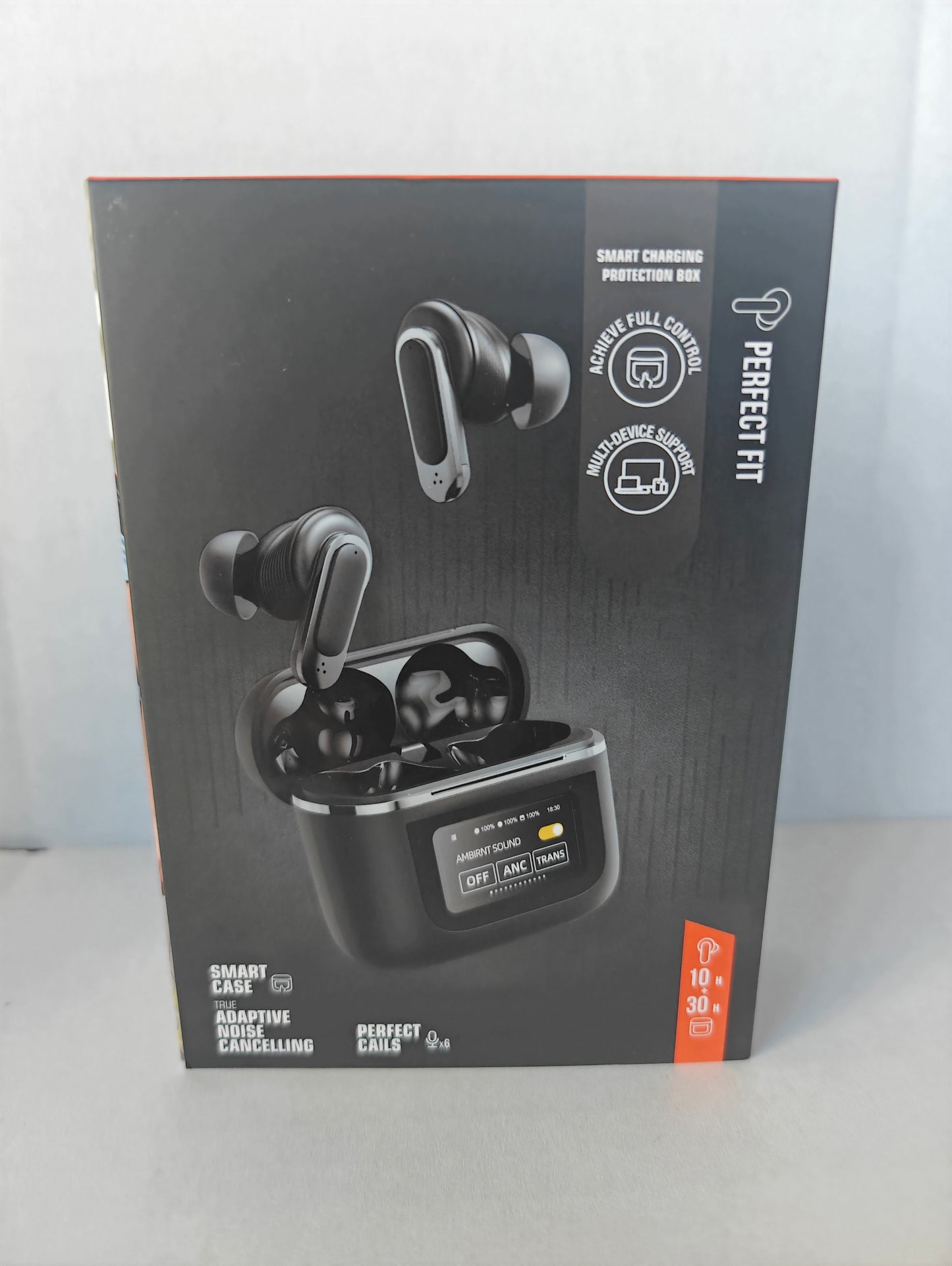 WIRELESS BLUETOOTH HEADPHONES WITH ANC AND LCD CASE