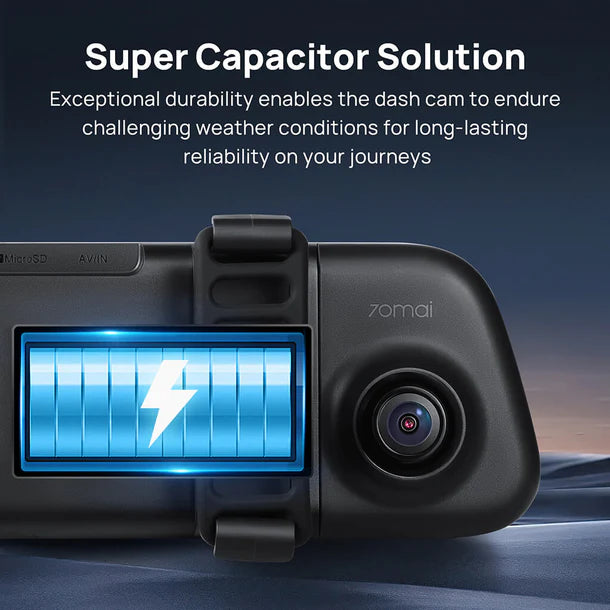 70mai S500 Mirror Dash Cam – 3K Front + 1080p Rear HDR with 9.35″ Touchscreen (Dual Channel)