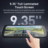 70mai S500 Mirror Dash Cam – 3K Front + 1080p Rear HDR with 9.35″ Touchscreen (Dual Channel)