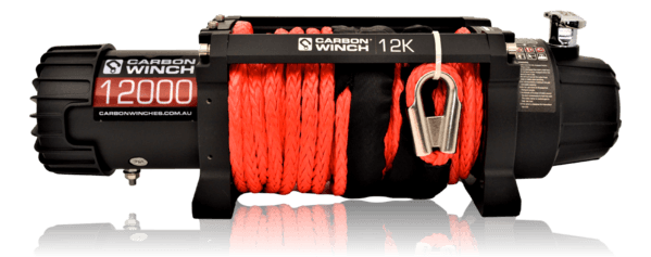 24 VOLT Carbon 12K 12000lb Electric winch with synthetic rope - CW-12K_24V 1