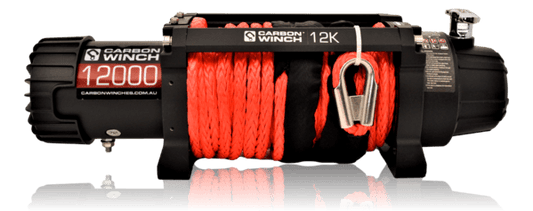 24 VOLT Carbon 12K 12000lb Electric winch with synthetic rope - CW-12K_24V 1