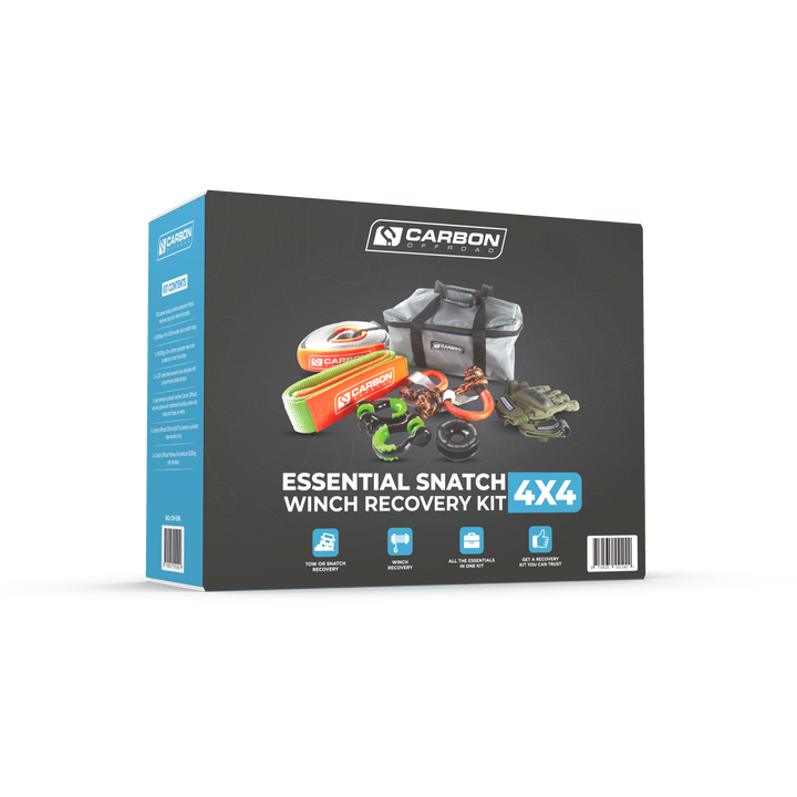 Carbon Offroad Essential Snatch and Winch 4x4 Recovery Kit - NEW 2023 Update - CW-ERK 2