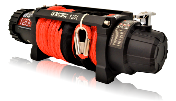 24 VOLT Carbon 12K 12000lb Electric winch with synthetic rope - CW-12K_24V 4