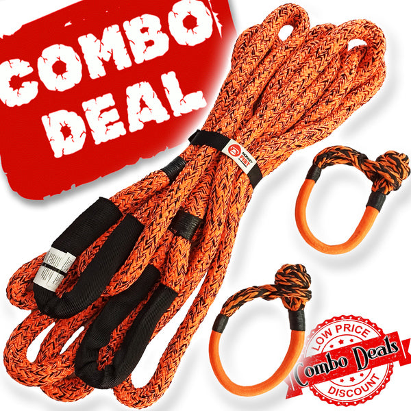 Carbon 4x4 Kinetic Rope and 2 x Soft Shackle Combo Deal - CW-COMBO-HR1022-1474 2